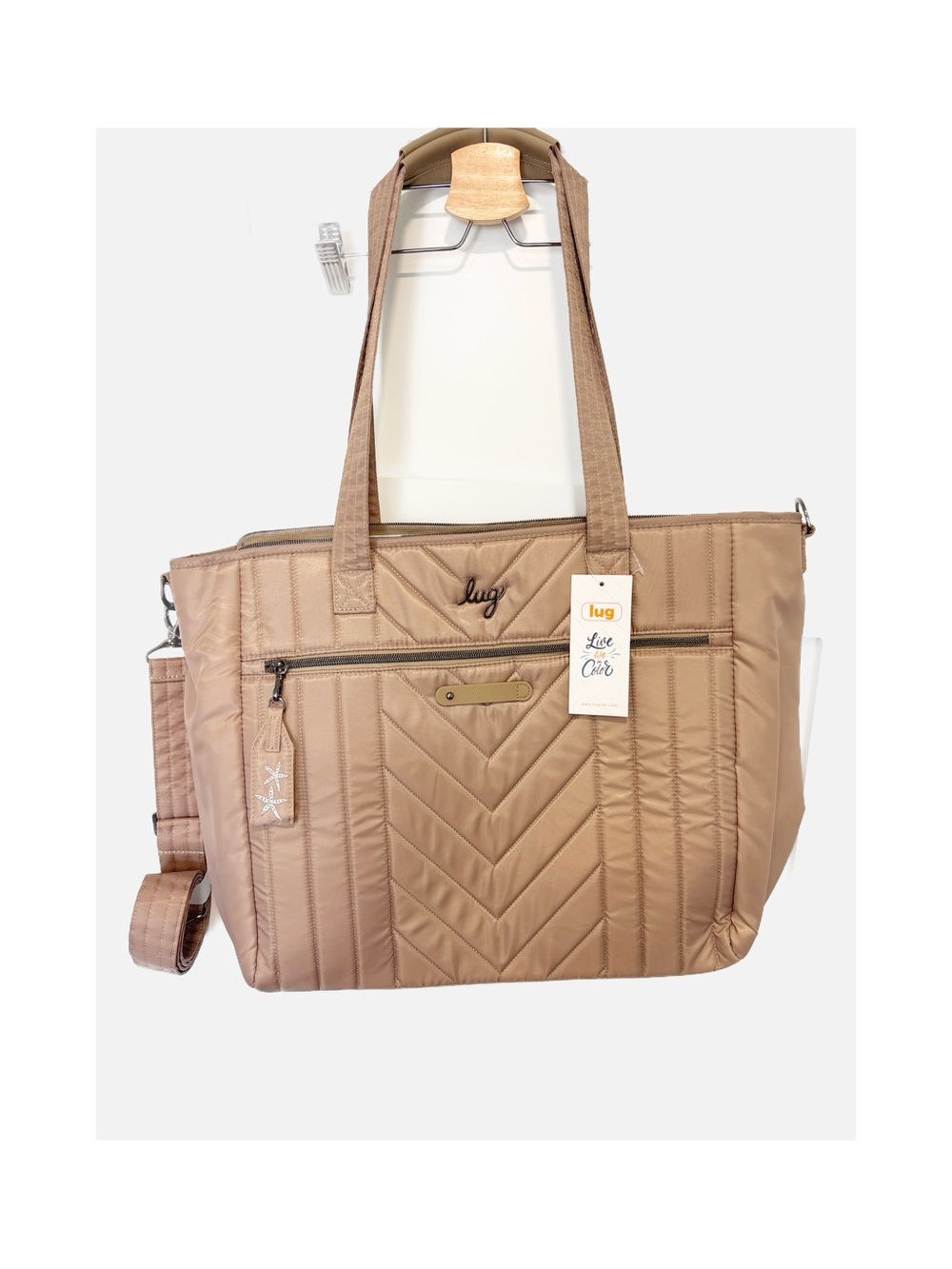 Lug Quilted Chevron Tote in Taupe new with tags.